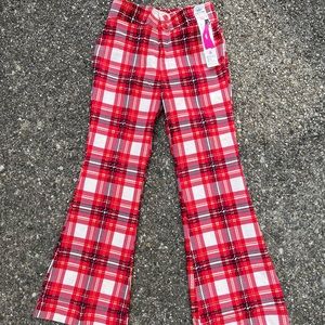 Deadstock Vintage 70s Kids Bell Bottoms NWT 1970s Plaid Flares Girls Size 12